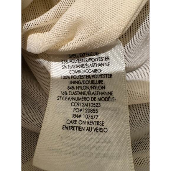 NWOT Alice + Olivia Hilary Ruched Mocked Neck Mini Dress Metallic Pale Gold Sz.0 - Picture 9 of 15